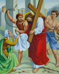 Droga Krzyżowa - Weronika ociera twarz Jezusowi
