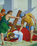 Droga Krzyżowa - Drugi upadek Jezusa pod krzyżem